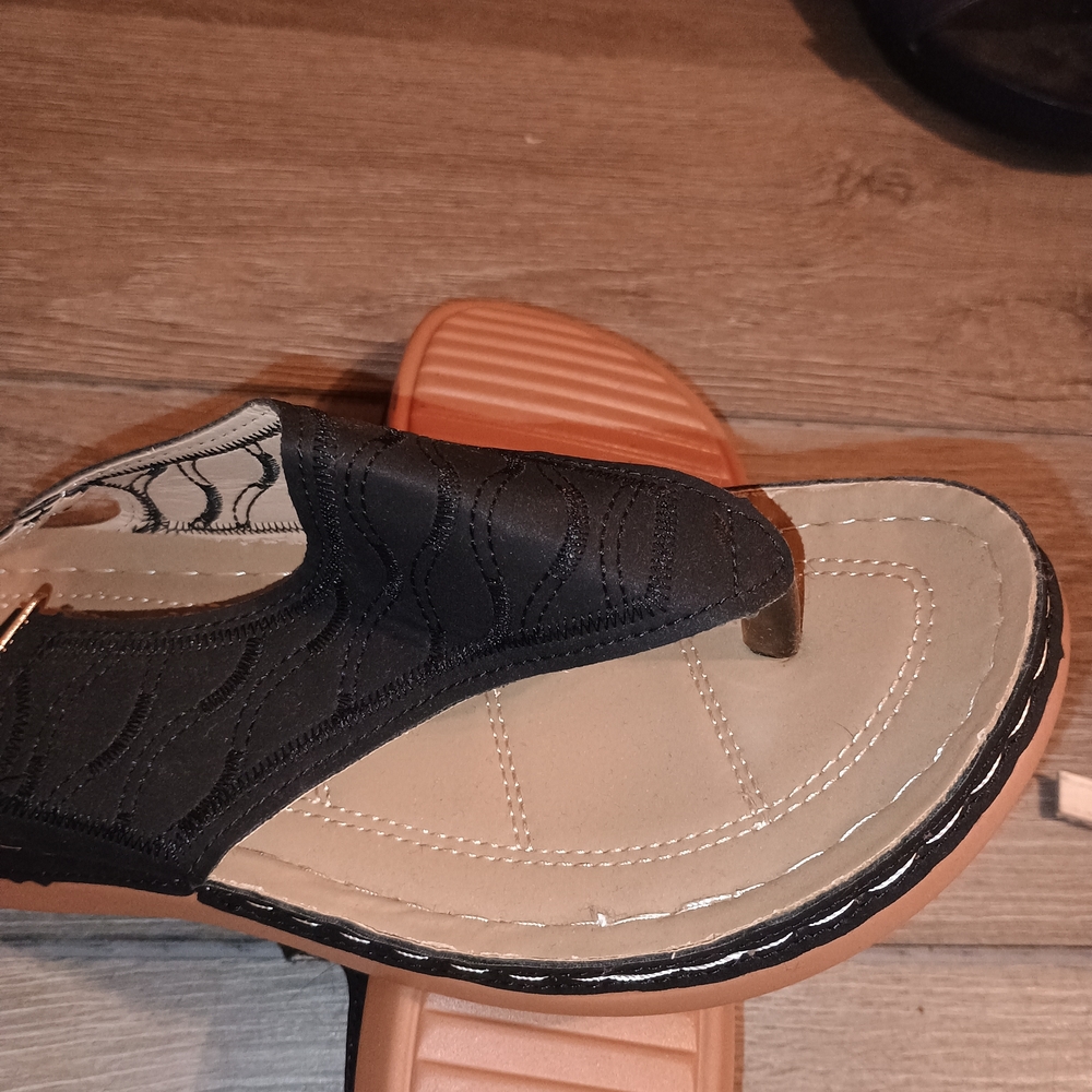 Chic Dark Brown and Tan Sandals - Picture 5 of 5